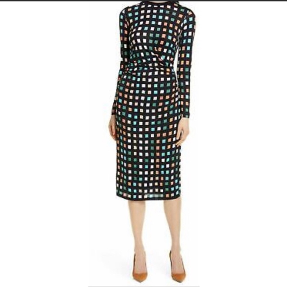 BOSS HugoBoss Esetta CubeGeometric Print MidiDress • size S